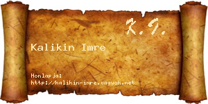 Kalikin Imre névjegykártya