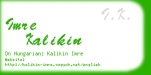 imre kalikin business card